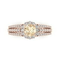 thumbnail image 1 of Clara Pucci 14K Rose Gold Solid Gold Morganite Halo Anniversary Ring for Women - 1.83 cttw Round Cut, 1 of 8