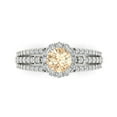 thumbnail image 1 of Clara Pucci 14K White Gold Solid Gold Morganite Halo Anniversary Ring for Women - 1.83 cttw Round Cut, 1 of 8