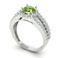 thumbnail image 1 of 1.76ct round cut green natural peridot 18k white gold halo Bridal Wedding Engagement Promise Anniversary Ring for Women size 6, 1 of 7