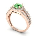 thumbnail image 1 of 1.76ct round cut green Zircon 18k rose gold halo Bridal Wedding Engagement Promise Anniversary Ring for Women size 8.5, 1 of 7