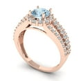 thumbnail image 1 of 1.76ct round cut natural sky blue topaz 14k rose gold halo Bridal Wedding Engagement Promise Anniversary Ring for Women size 8.75, 1 of 7
