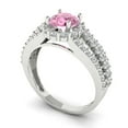 thumbnail image 1 of 1.76ct round cut pink Zircon 18k white gold halo Bridal Wedding Engagement Promise Anniversary Ring for Women size 4.75, 1 of 7