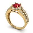 thumbnail image 1 of 1.76ct round cut red ruby 18k yellow gold halo Bridal Wedding Engagement Promise Anniversary Ring for Women size 8.75, 1 of 7