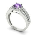 thumbnail image 1 of 1.76ct round cut alexandrite 18k white gold halo Bridal Wedding Engagement Promise Anniversary Ring for Women size 10.5, 1 of 7