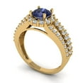 thumbnail image 1 of 1.76ct round cut blue sapphire 18k yellow gold halo Bridal Wedding Engagement Promise Anniversary Ring for Women size 9.75, 1 of 7