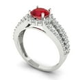thumbnail image 1 of 1.76ct round cut tourmaline 14k white gold halo Bridal Wedding Engagement Promise Anniversary Ring for Women size 8.25, 1 of 7