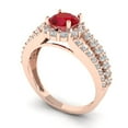 thumbnail image 1 of 1.76ct round cut tourmaline 18k rose gold halo Bridal Wedding Engagement Promise Anniversary Ring for Women size 4.75, 1 of 7
