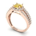 thumbnail image 1 of 1.76ct round cut yellow moissanite 14k rose gold halo Bridal Wedding Engagement Promise Anniversary Ring for Women size 7.25, 1 of 7