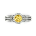 thumbnail image 1 of Clara Pucci 14K White Gold Solid Gold Citrine Halo Anniversary Ring for Women - 1.83 cttw Round Cut, 1 of 8