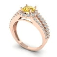thumbnail image 1 of 1.76ct round cut yellow natural citrine 18k rose gold halo Bridal Wedding Engagement Promise Anniversary Ring for Women size 9.5, 1 of 7