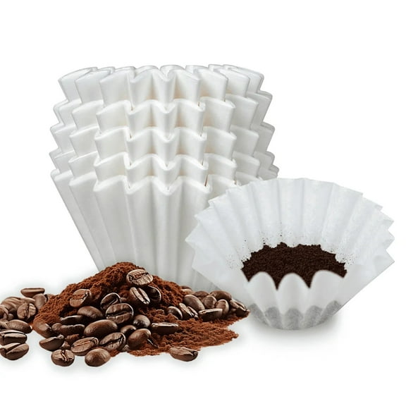 1.77*2.1IN Premium Wave-Shaped Coffee Filter Papers, Disposable Unbleached Paper Filters for Pour-Over Coffee Dripper, Compatible with Coffee Makers, 100-Pack