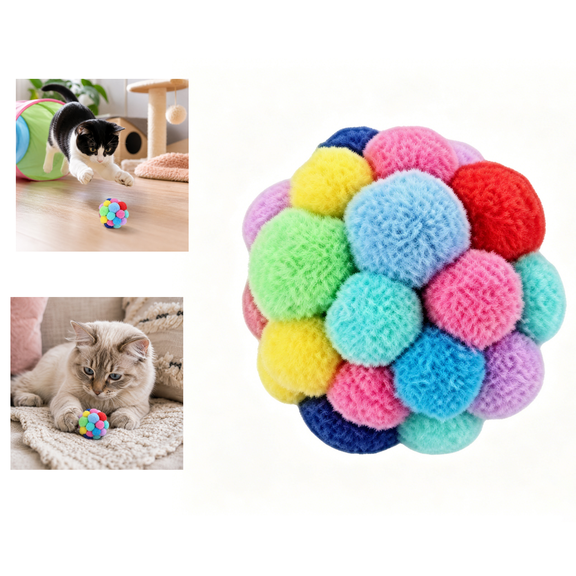1.77"Colorful Cat Bell Balls Interactive Chew Toys for Indoor Cats and Kittens for Pouncing and Chasing Fun Random Color Selection