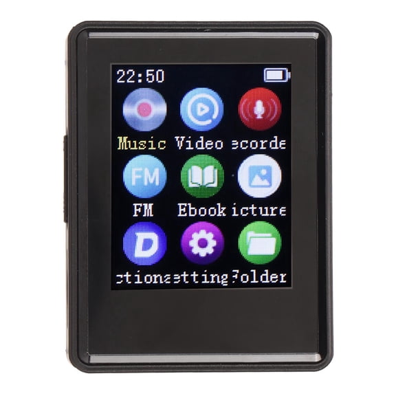 1.77 Inch Screen Portable MP3 MP4 Music Player with Bluetooth 5.0 High Fidelity Voice Recording and E-Book Reader, Black / 5.65 x 4.25 x 1.25 cm