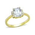 thumbnail image 1 of 1.77Ct Emerald Cut Cz Stainless Steel Gold Plated Engagement Ring Womens Size 8, 1 of 5