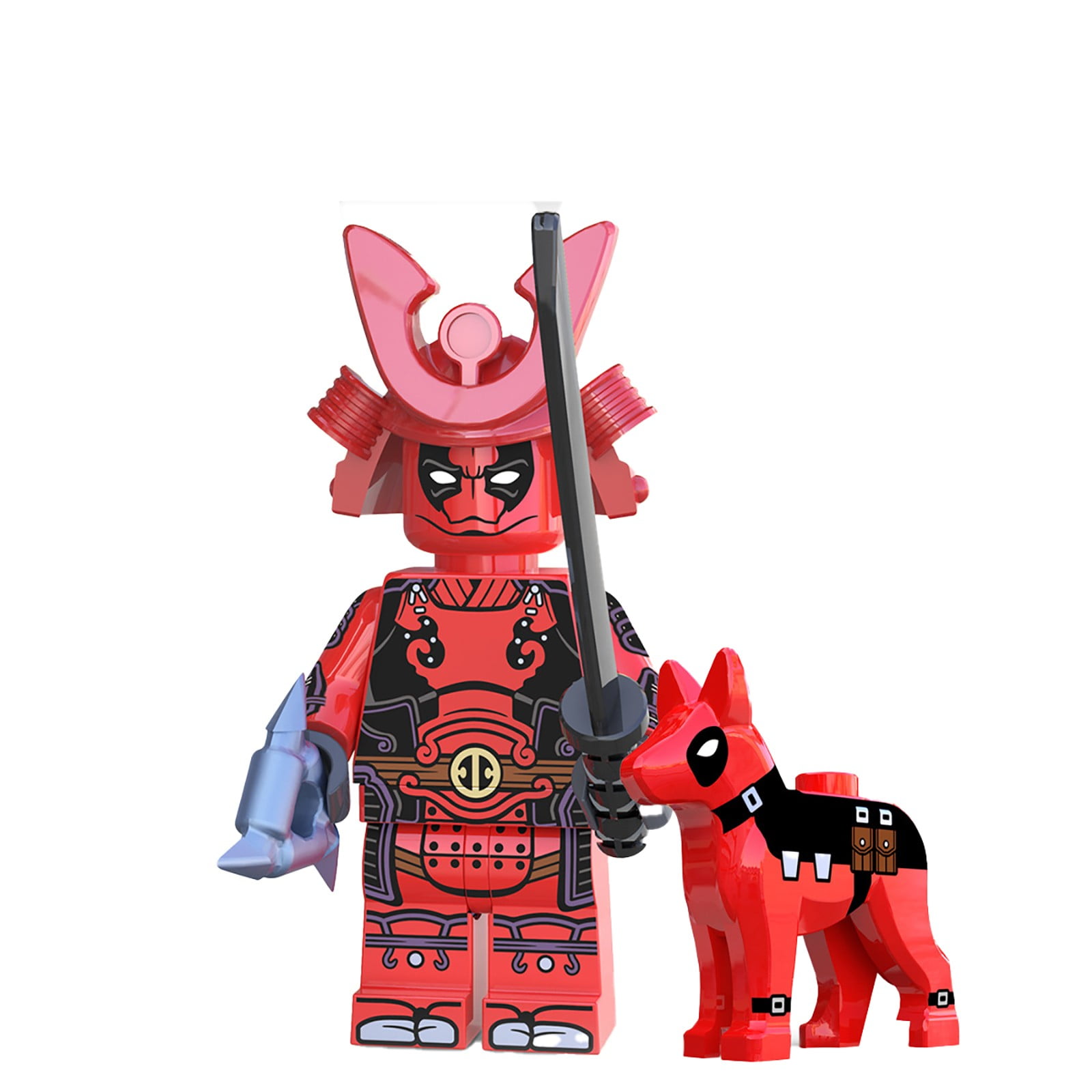 1.77Inch Xmen Toys Deadpool W/Dog Kawaii Mini Toy X-Men Series Super-hero Comic Book Character Movie Red \u0026 Black Building Blocks,Christmas Decor