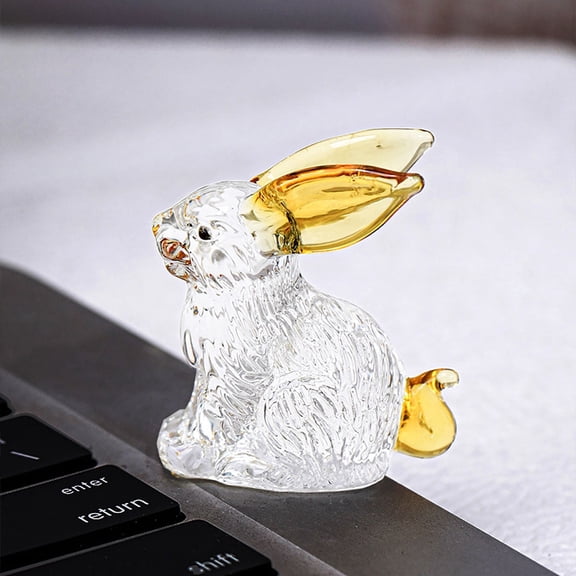 1.77inch Crystal Rabbit FigurineCollectibles Spring Easter Decoration Glass Animal Creative Gift