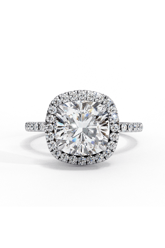 1.78 CT Cushion Cut IGI Certified Lab Created Diamond 14k White Gold Wedding Anniversary Ring Pave Set Ring Solitaire Propose Ring For Women