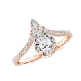 thumbnail image 1 of 1.78 CT Diamond Moissanite Tiara Dainty Engagement Ring in Sterling Silver/ Rose Gold Plated Pear Shaped Curved Wedding Band Ring April Birthstone, Birthday, Anniversary Jewelry, Ring Size 9, 1 of 8