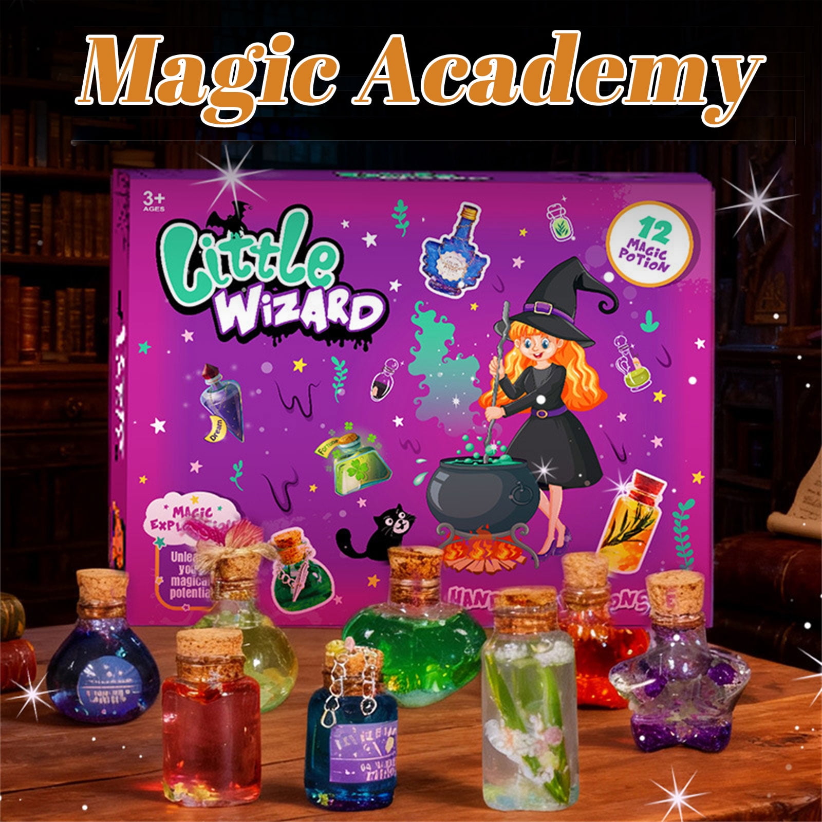 1.7Fl Oz (50Ml) 12-Count Kids Potion Making Kit Diy Craft Set With Glow-In-Dark Beads & Crystals For Science Experiment, Halloween Christmas Birthday Gift For Girls Boys Family