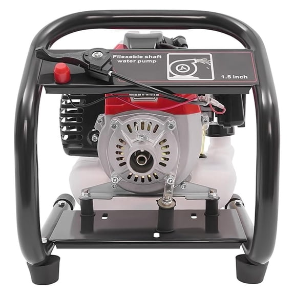 1.7HP Gas Powered Water Pump, 43cc 2-Stroke Air-Cooled Trash Pump, Portable Water Transfer Pump with Hose and Filter, Water Pump for Garden Lawn River Field Irrigation Drainage