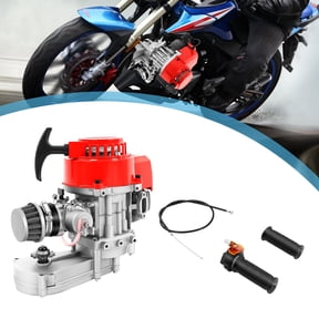 1.7KW 49.85cc 2-Stroke Air-Cooled Gasoline Engine, Single Cylinder Hand Pull Start Replacement Motor for Mini Dirt Bike