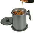 thumbnail image 1 of 1.7L Bacon Grease Container with Strainer and Lid - Grey Iron Grease Catcher for Easy Oil Storage and Reuse., 1 of 7