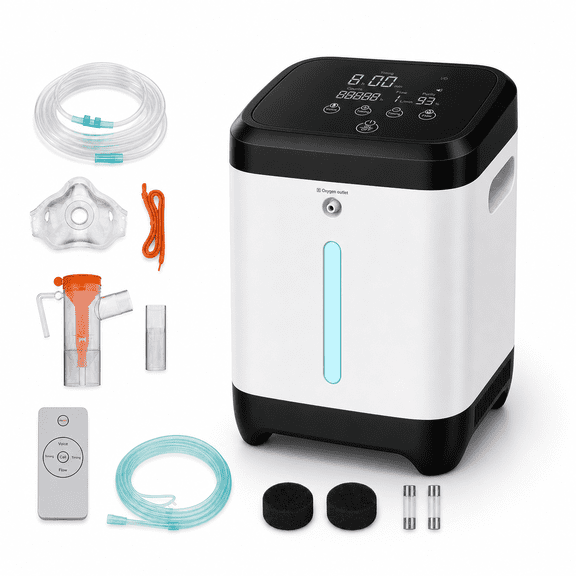 1-7L Continuous Tube Machine 93% Out Portable OXYO2 Concentrator for Home Use,Home & On-the-Go