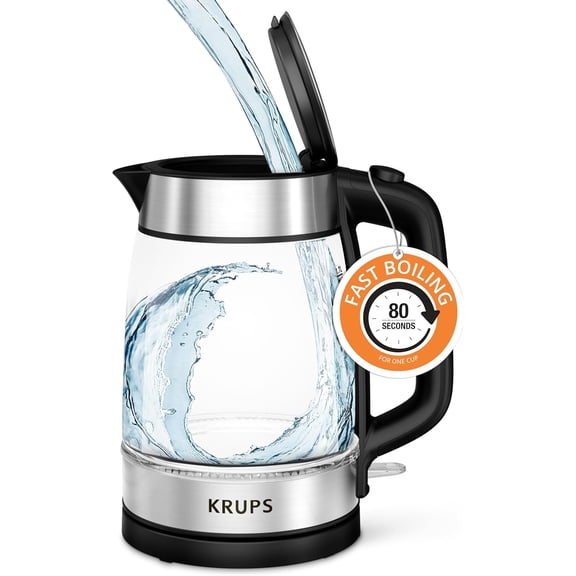 1.7L Glass Electric Kettle: Fast-Boiling 1500W with LED Indicator, Anti-Scale Filter, Auto Shut-Off, and Cordless Design - Boil 1 Cup in 80 Seconds for Perfect Tea Coffee