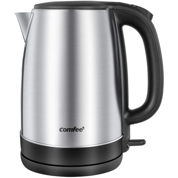 1.7L Stainless Steel Electric Tea Kettle, BPA-Free Hot Water Kettle with LED Light, Auto Shut-Off and Boil-Dry Protection, 1500W Fast Boil