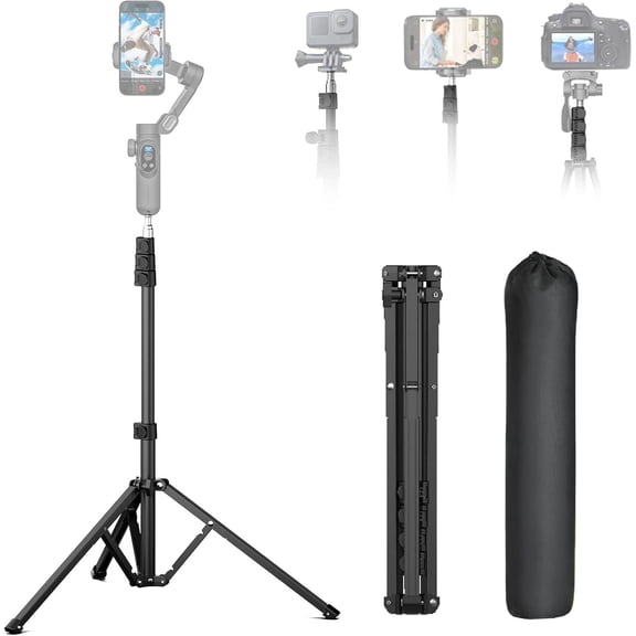 1.7M Complete Camera Tripod for Smartphones Gimbal Stabilizers w/ 0.44m ~1.7m Aluminum Alloy Lighting Stand(T20)