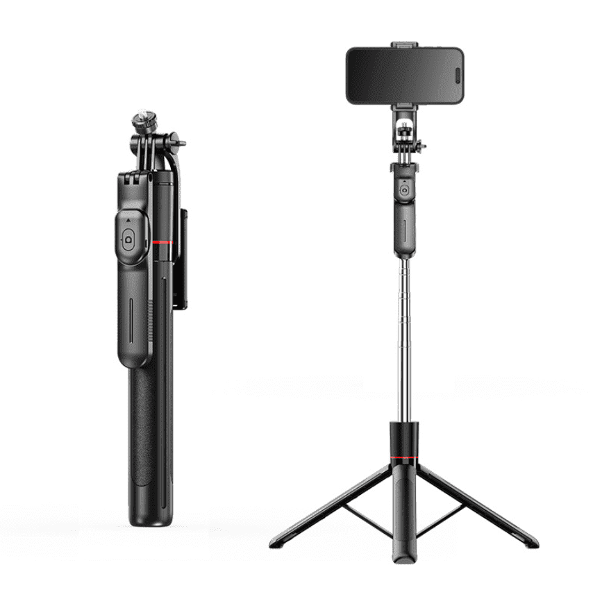 1.7M Selfie Stick Tripod – 30cm Compact Storage, 360° Rotation for Selfies/Live Streams/VLOGs (Stable Tripod Base)