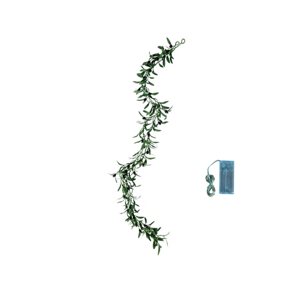 1.7M Simulated Olive Leaf Rattan Bedroom Wall Decoration, Faux Green Plant Scene, Vine Tabletop Partition