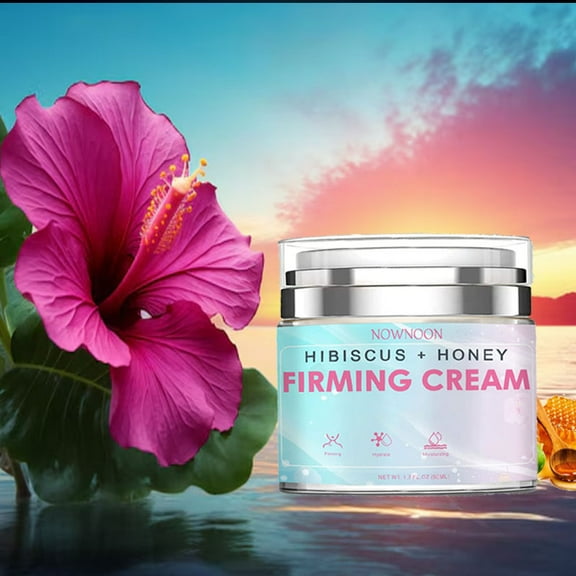 1.7Oz Instant Hibiscus & Honey Cream For Face, Winter Hydrates Face Cream, Tightens & Smooths - With Collagen & Hyaluronic Acid, Firming, Tightening, Moisturizing For Face & Body,  Dry Skin