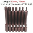 thumbnail image 1 of 1/7PCS Torx Star Screwdriver Bits 30mm/75mm Hex Shank T20/T25/T30/T40/T45/T50/T55 Impact Driver Magnetic Anti Slip Screwdriver, 1 of 2