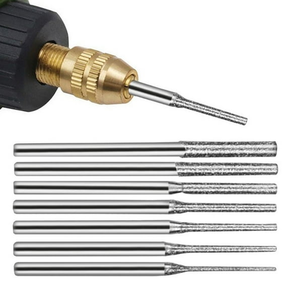 1/7Pcs Engraving Punch Needle Stick Extended Electric Grinding Tool Jade Beads Drilling Deep Holes Carving Drill Rod 2.0Mm Fangkenuo