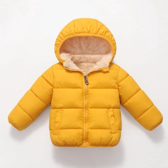 1-7T Baby Girl Boy Winter Fleece Coats Toddler Warm Cotton-padded Jackets Kids Thick Down-filled Outerwear
