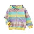 thumbnail image 1 of 1-7T Girls and Toddlers' Rainbow Zipper Hoodie Sweatshirt Jacket Top, 1 of 9