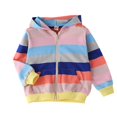 thumbnail image 1 of 1-7T Girls and Toddlers' Rainbow Zipper Hoodie Sweatshirt Jacket Top, 1 of 6