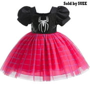 1-7T Toddler Girls Sequins Gwen Cosplay Clothes Kids Princess Halloween Dress
