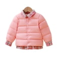 thumbnail image 1 of 1-7Years Kids Toddler Boys Girls Down Coats Baby Plaid Jacket Outerwear, 1 of 6