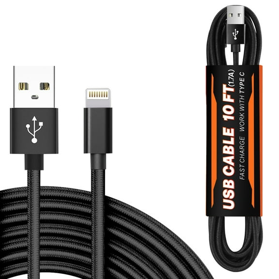 1.7a 10ft Cable For Ios In Black