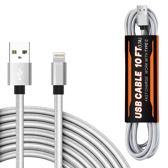 1.7a 10ft Cable For Ios In Silver