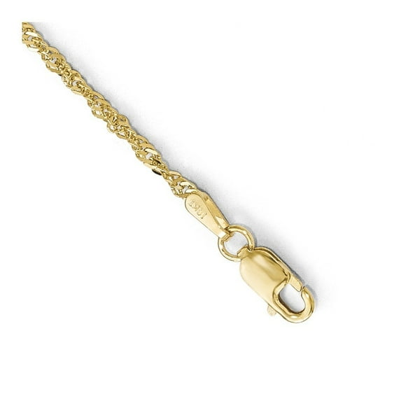 1.7mm 10k Yellow Gold Sparkle Singapore Chain Necklace - 20 Inch