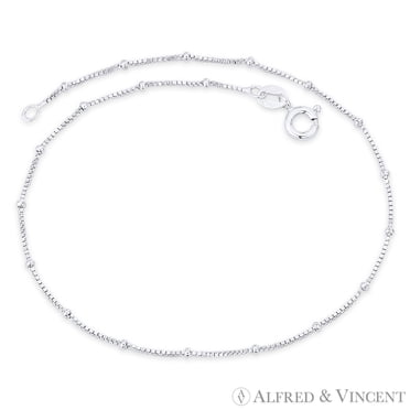 925 Sterling Silver 3mm Link Chain Anklet - 9 Inch Ankle Bracelet With Spring Ring Clasp, Gift Box