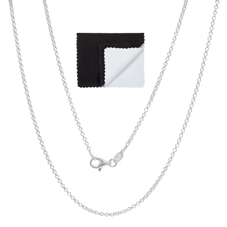Silver 925 Rhodium Plated Round Box 035 Chain 1.7mm - CH216  925 Sterling Silver Rolo Round Box Necklace display picture 1