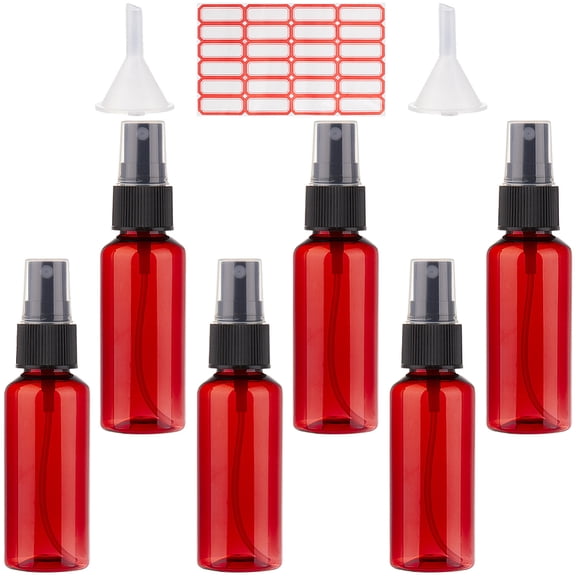 1.7oz/50ml Amber Spray Perfume Bottle 8Pcs Empty Fine Mist Plastic Fragrance Bottle No Leak Travel Bottle Set Refillable Liquid ContainersDIY