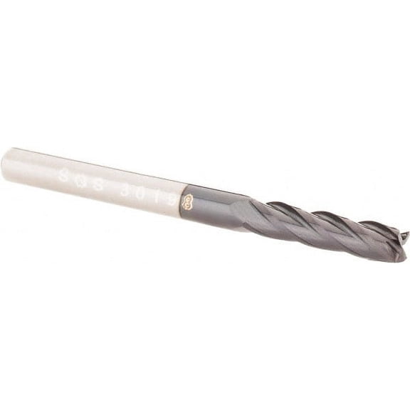 1/8", 1/2" LOC, 1/8" Shank Diam, 1-1/2" OAL, 4 Flute, Solid Carbide Square End Mill