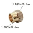 thumbnail image 1 of 1/8" 1/4" 3/8" 1/2" 3/4" 1" BSP Female To Male Thread Brass Socket Pipe Fitting Adapter Coupler Connector For Air Water ,Solid Connection, 1 of 4