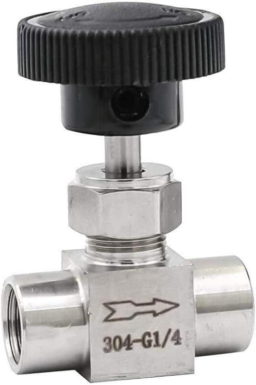 304 Stainless Steel Needle Valves - 1/2 Inch NPT Female Flow Control For Water, Gas & Oil