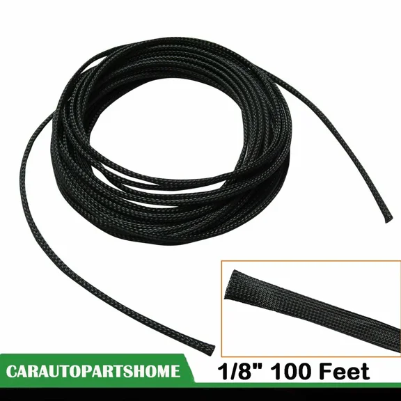 1/8" 100 Feet Expandable Wire Sleeving Cable Sheathing Braided Loom Tubing Black